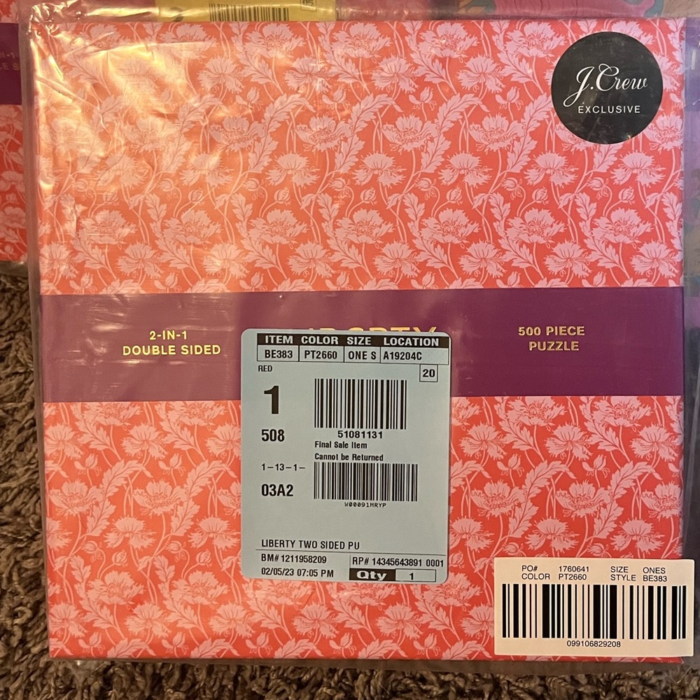 J. Crew exclusive Liberty 500 pc double-sided puzzle